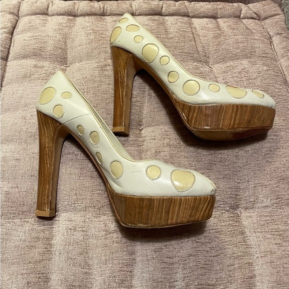 Alexander McQueen Polka Dot Peep-toe heels size 40 - Picture 1 of 11